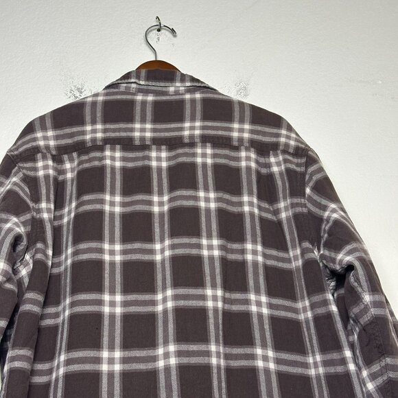 Wrangler Authentics Flannel Jacket Men XL Plaid Sherpa Lining Outerwear Brown - Picture 8 of 9